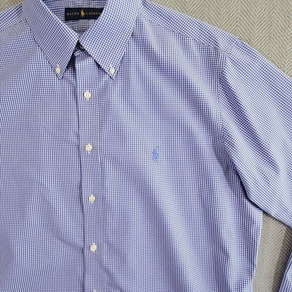 Ralph Lauren Button Down Shirt Men's 16 1/2 34/35 Classic Fit Quiet Luxury Blue - Picture 6 of 16